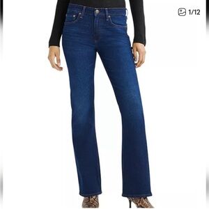 Rag & Bone Peyton Mid-Rise Bootcut Jeans in Rinse Dark Wash